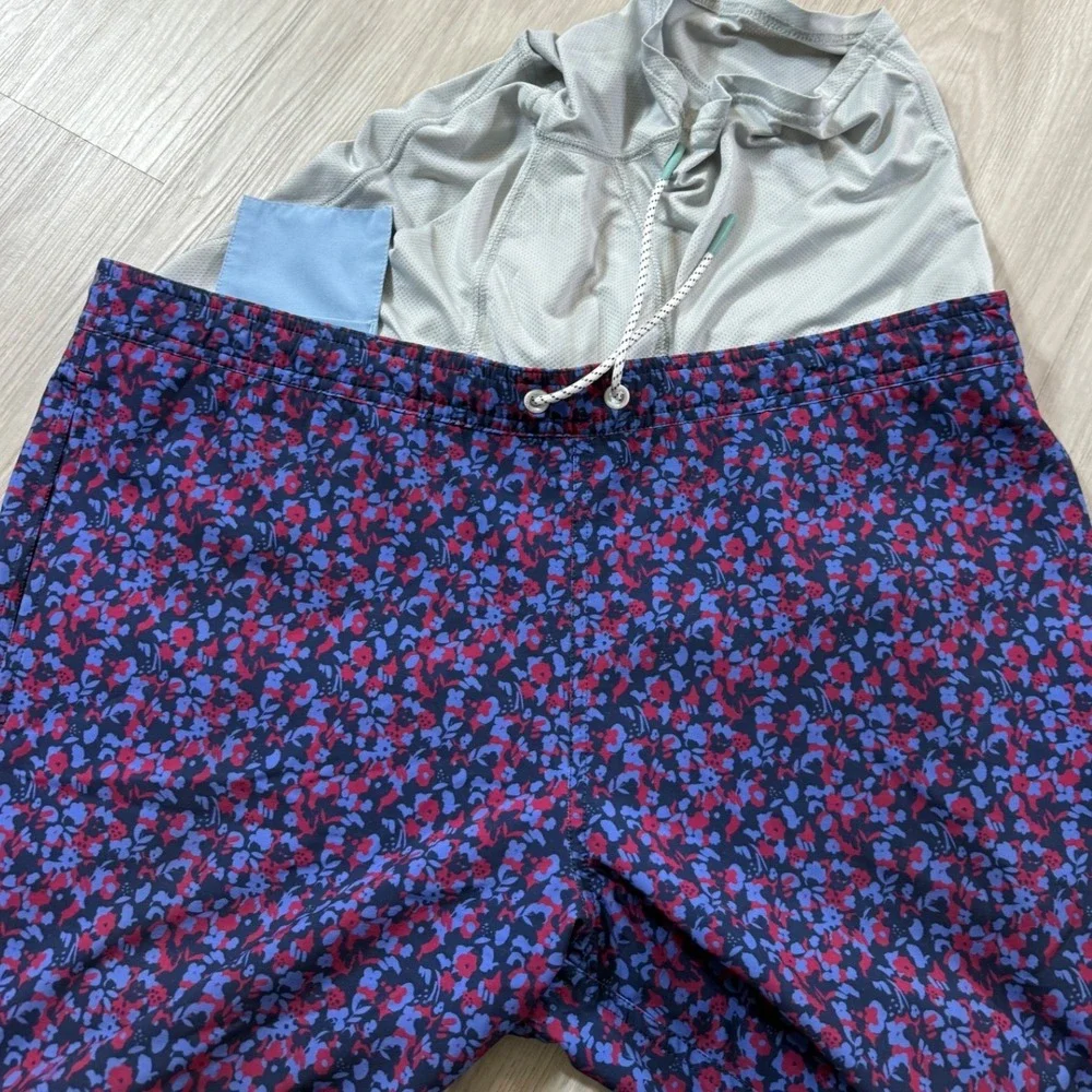 Bonobos Mens Floral Swim Trunks Purple Red 7 Inch Inseam BSM10930N Medium